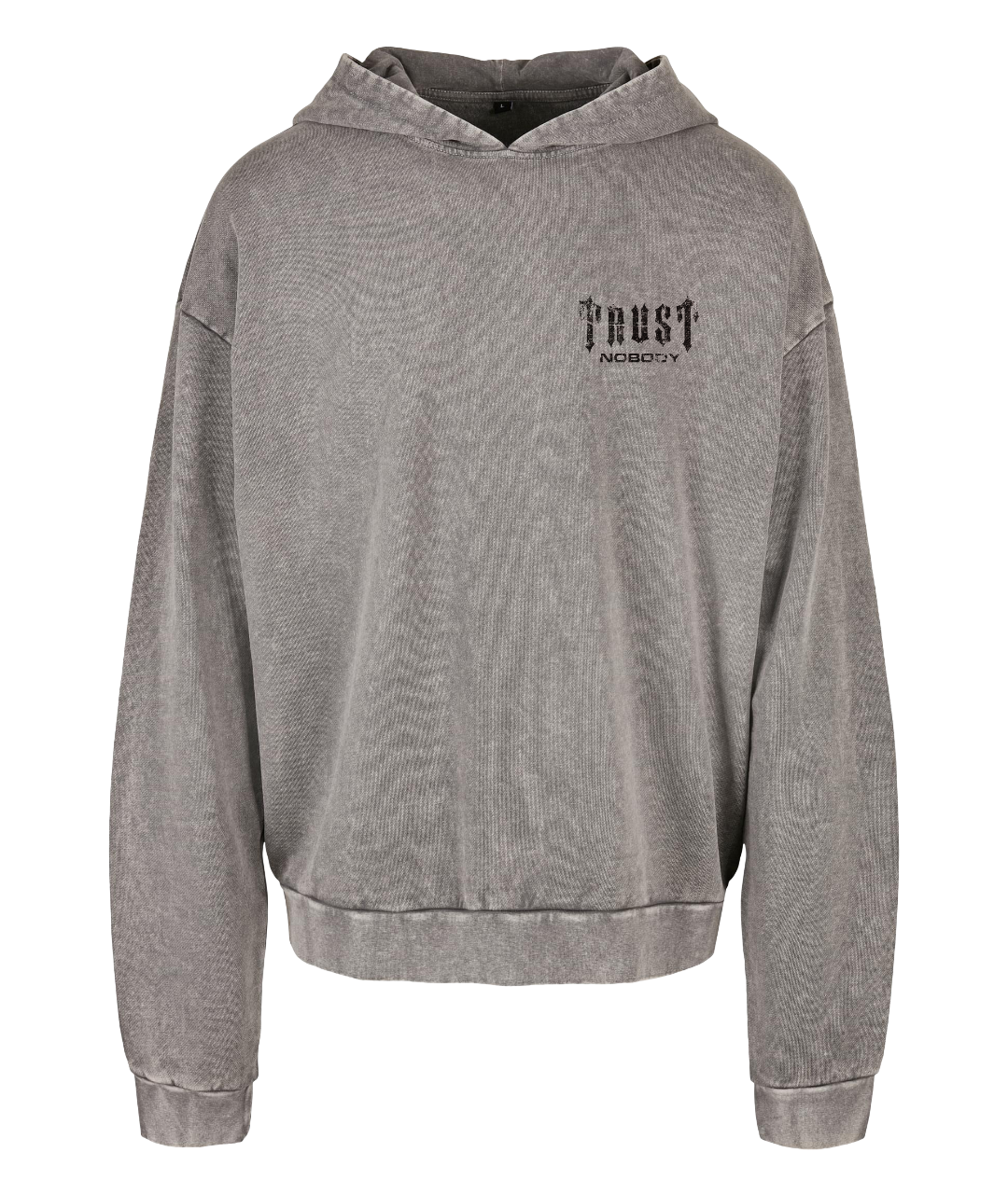 TRUST NOBODY® - Thrash Look - Oversized Washed Hoody [asphalt/black]